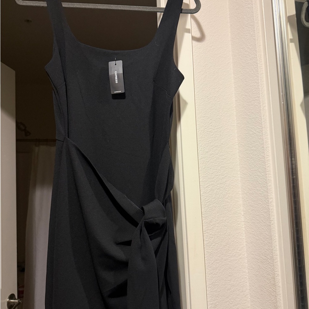 NWT Express Black Sleeveless Knot-Accent Dress